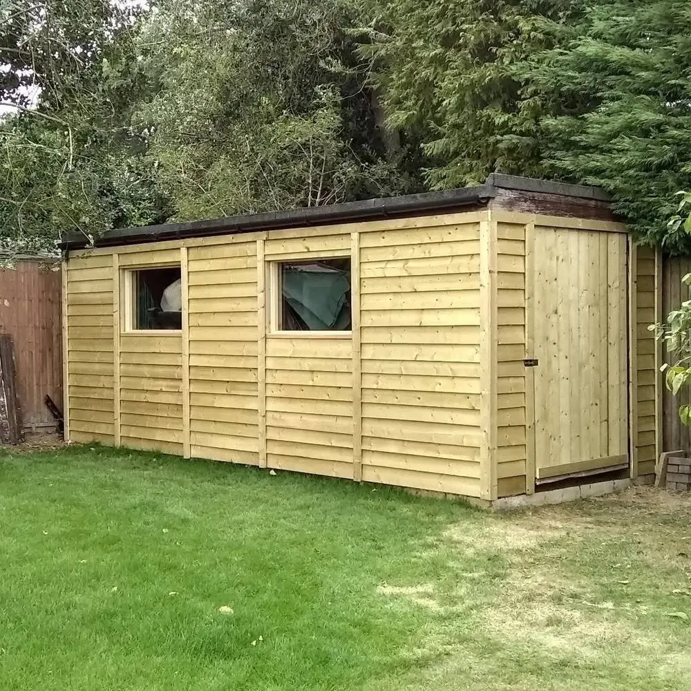Finished timber garden shed with windows